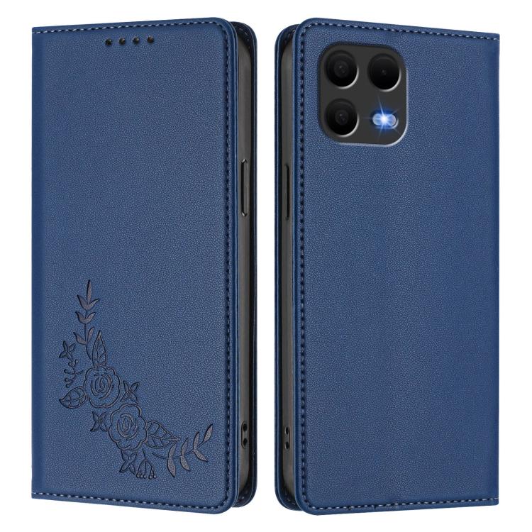For T-Mobile REVVL 8 Pro 5G / T Phone 3 Pro 5G Peony Embossed Magnetic RFID Vegan Leather Phone Case