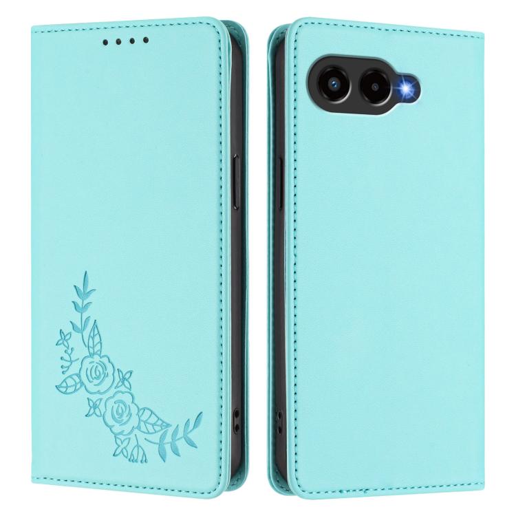 For T-Mobile REVVL 8 5G / T Phone 3 5G Peony Embossed Magnetic RFID Vegan Leather Phone Case
