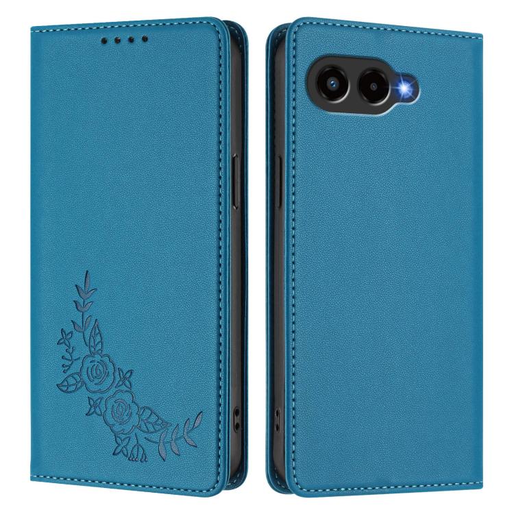For T-Mobile REVVL 8 5G / T Phone 3 5G Peony Embossed Magnetic RFID Vegan Leather Phone Case