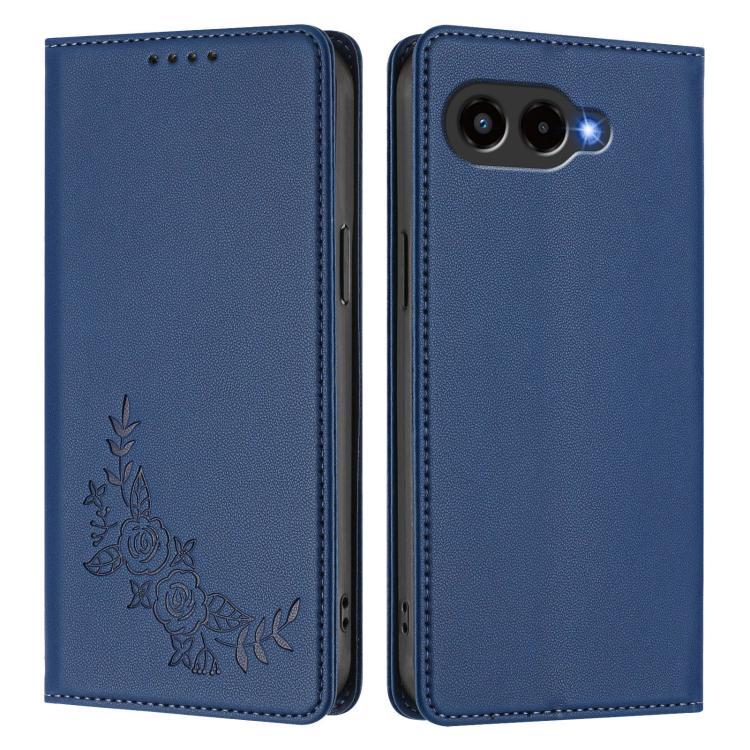 For T-Mobile REVVL 8 5G / T Phone 3 5G Peony Embossed Magnetic RFID Vegan Leather Phone Case