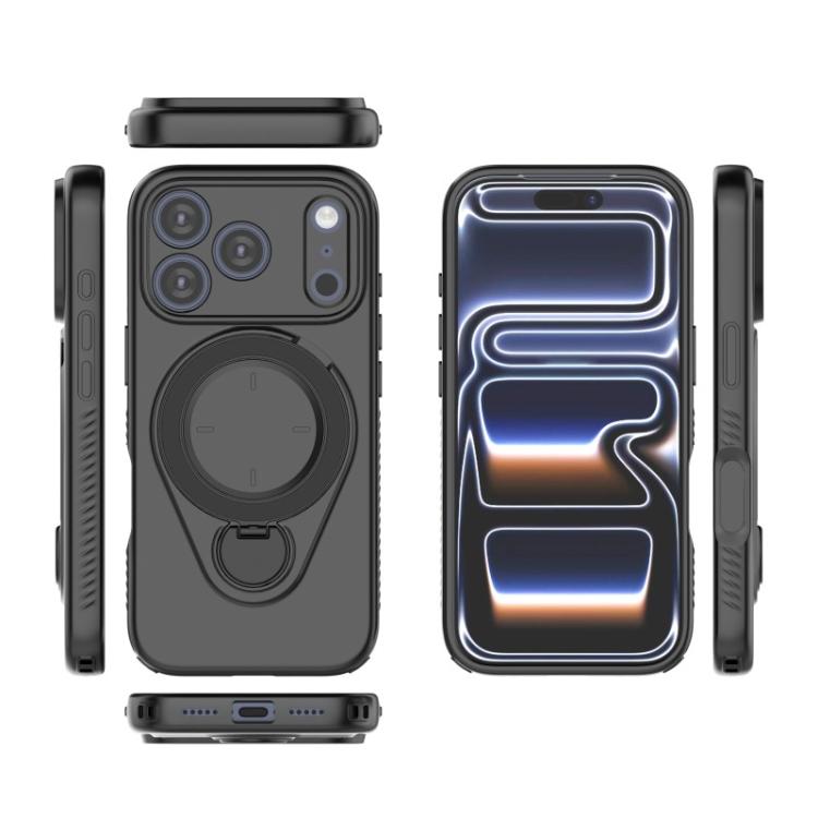 For iPhone 17 Pro WANLONFENG Ring Kickstand Phone Case with Screen Protector