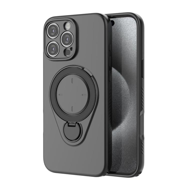 For iPhone 16 Pro Max WANLONFENG Ring Kickstand Phone Case with Screen Protector
