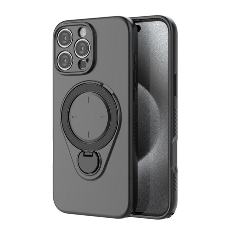 For iPhone 15 Pro Max WANLONFENG Ring Kickstand Phone Case with Screen Protector