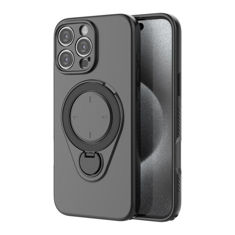 For iPhone 15 Pro WANLONFENG Ring Kickstand Phone Case with Screen Protector