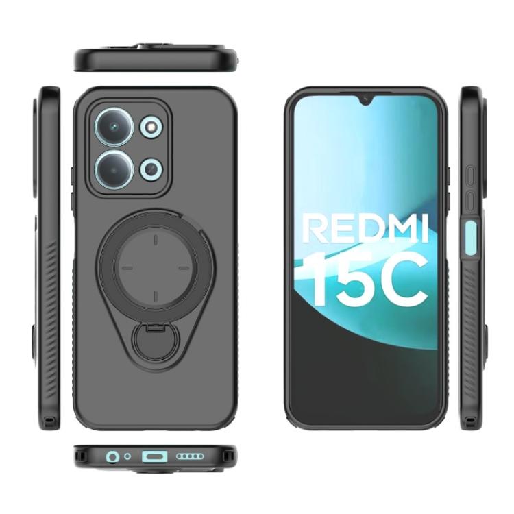 For Redmi 15C 5G / 4G Global 171mm WANLONFENG Ring Kickstand Phone Case with Screen Protector