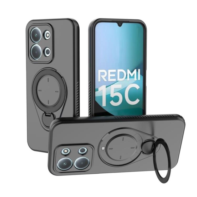For Redmi 15C 5G / 4G Global 171mm WANLONFENG Ring Kickstand Phone Case with Screen Protector