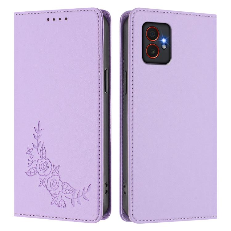 For Samsung Galaxy XCover7 Pro Peony Embossed Magnetic RFID Vegan Leather Phone Case