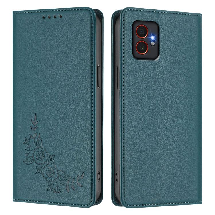 For Samsung Galaxy XCover7 Pro Peony Embossed Magnetic RFID Vegan Leather Phone Case