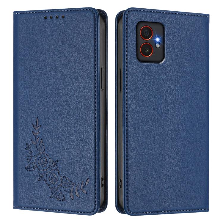 For Samsung Galaxy XCover7 Pro Peony Embossed Magnetic RFID Vegan Leather Phone Case
