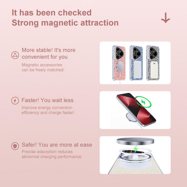 For Huawei Pura 80 Pro 5G Embossed Camellia Wool Linen Fabric Magnetic Three Guarantees Phone Case