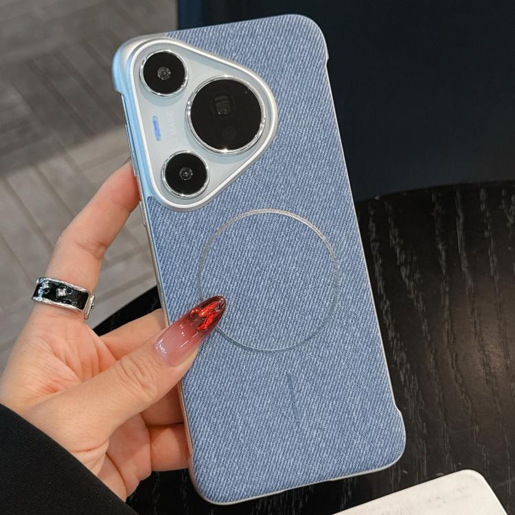For Huawei Pura 70 Pro Retro Linen Fabric Magnetic Half Coverage Phone Case