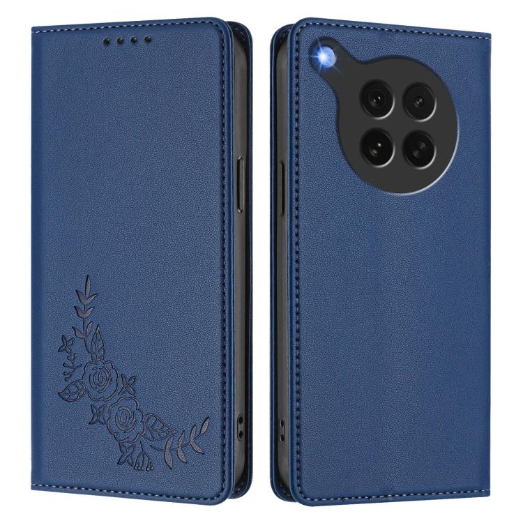 For OPPO Find X8s Peony Embossed Magnetic RFID Vegan Leather Phone Case