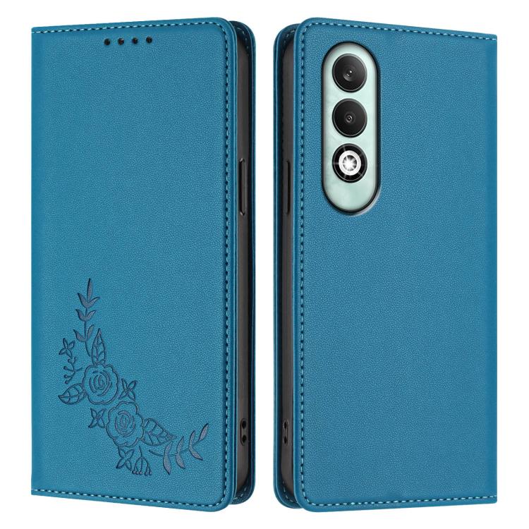 For OPPO K12x Global Peony Embossed Magnetic RFID Vegan Leather Phone Case