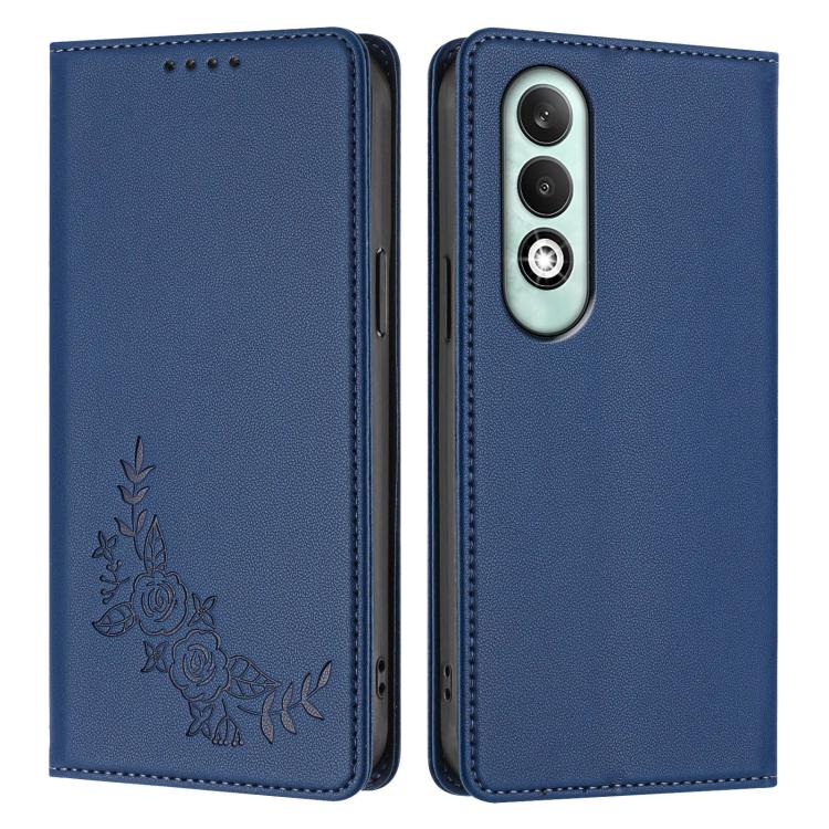 For OPPO K12x Global Peony Embossed Magnetic RFID Vegan Leather Phone Case