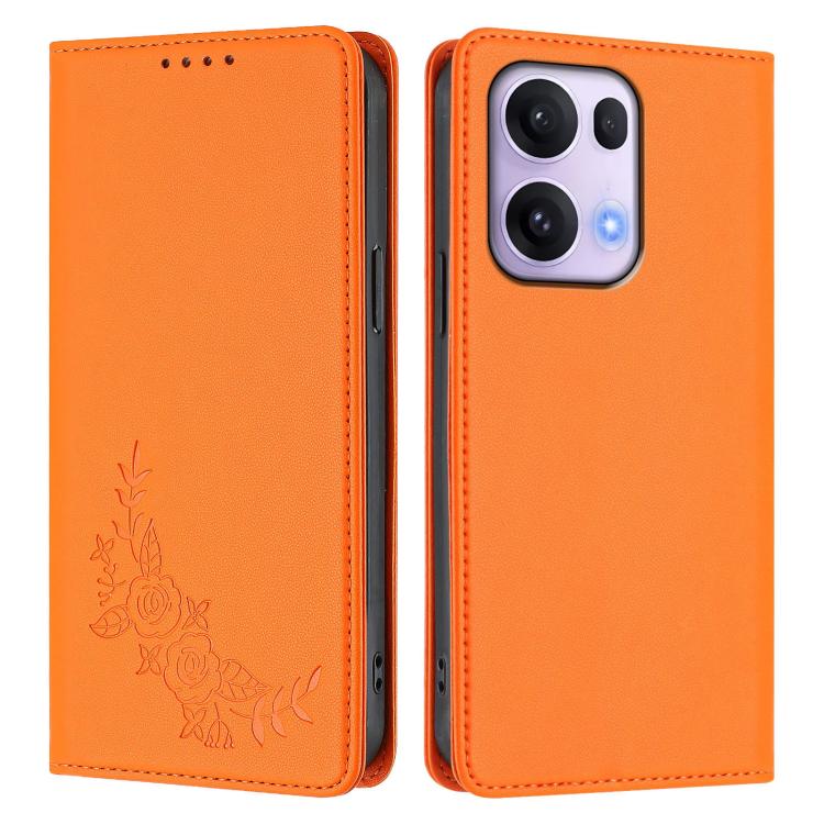 For OPPO Reno13 Pro Global Peony Embossed Magnetic RFID Vegan Leather Phone Case