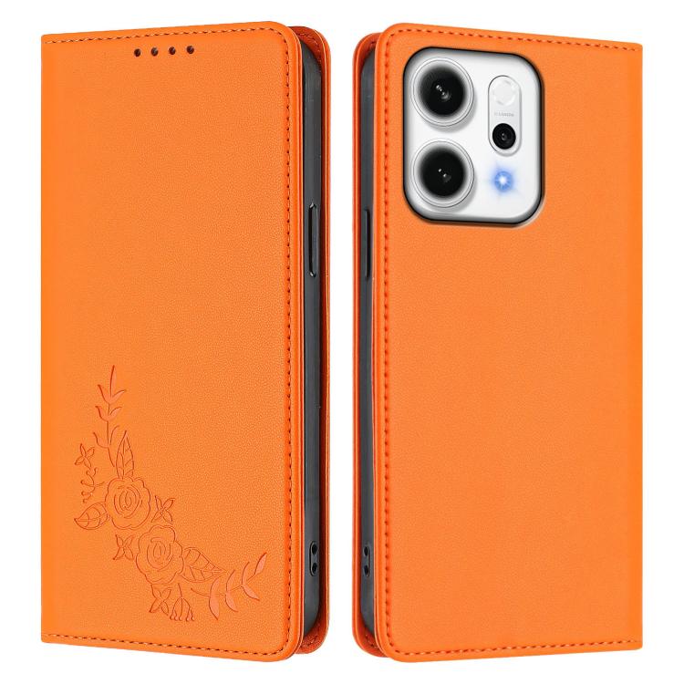 For OPPO Reno14 Pro Global Peony Embossed Magnetic RFID Vegan Leather Phone Case