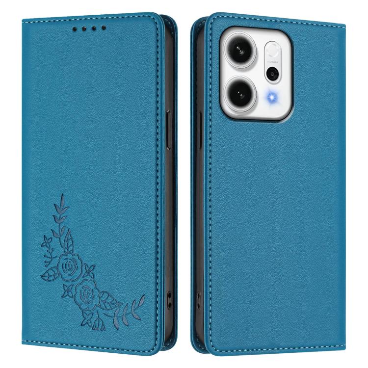 For OPPO Reno14 Pro Global Peony Embossed Magnetic RFID Vegan Leather Phone Case