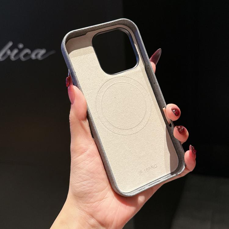 For iPhone 17 Retro Linen Fabric Magnetic Half Coverage Phone Case