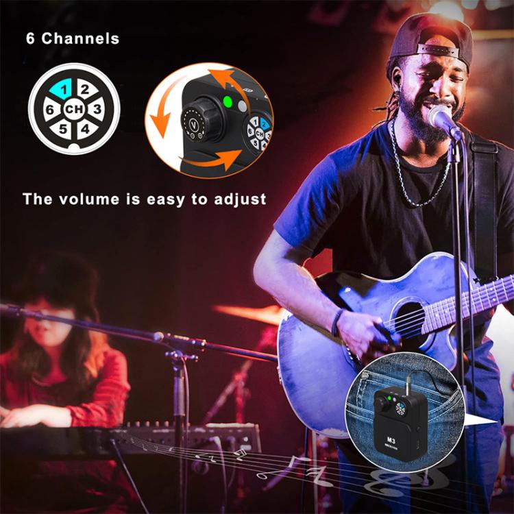 M3 Portable Wireless Monitoring Receiver with Wired Earphones