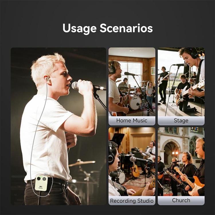 M3 Portable Wireless Monitoring Receiver with Wired Earphones
