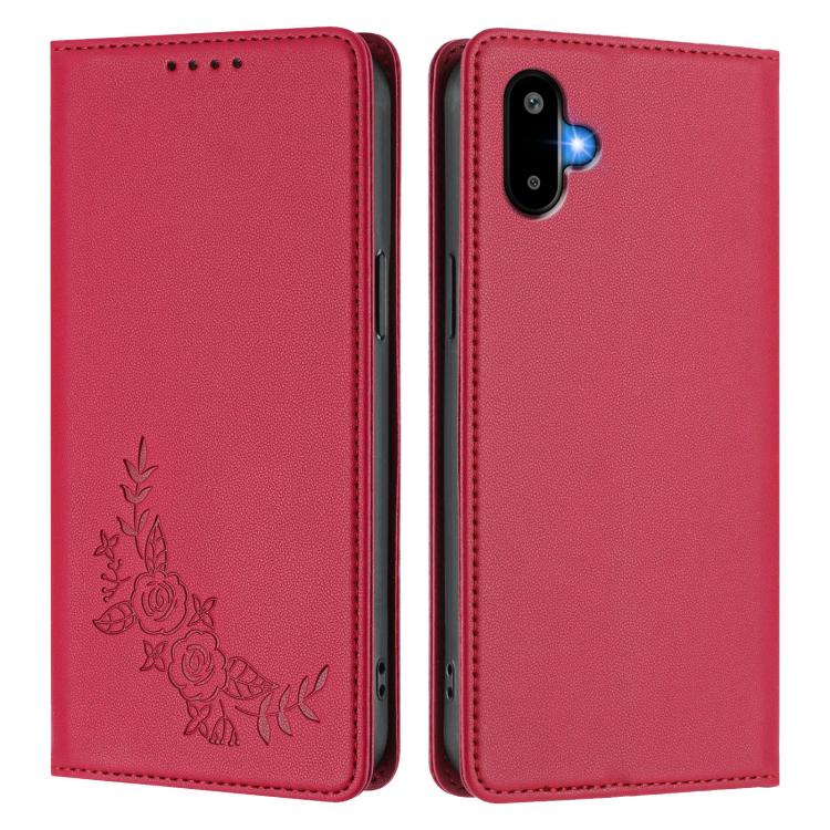 For Samsung Galaxy M06 5G / F06 5G Peony Embossed Magnetic RFID Vegan Leather Phone Case