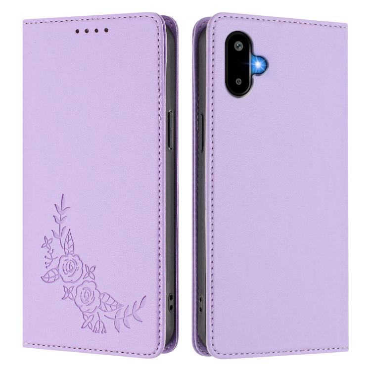For Samsung Galaxy M06 5G / F06 5G Peony Embossed Magnetic RFID Vegan Leather Phone Case