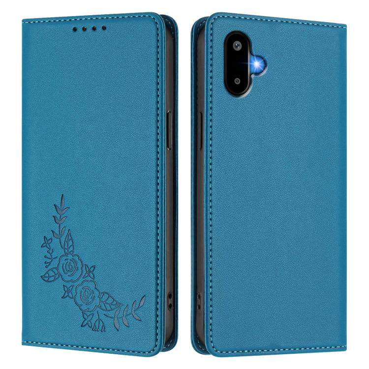 For Samsung Galaxy M06 5G / F06 5G Peony Embossed Magnetic RFID Vegan Leather Phone Case