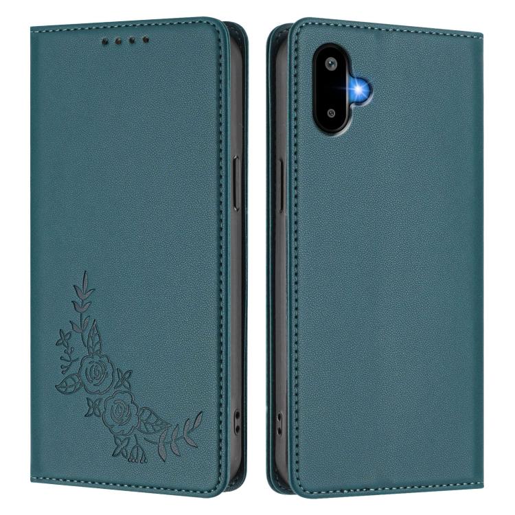 For Samsung Galaxy M06 5G / F06 5G Peony Embossed Magnetic RFID Vegan Leather Phone Case