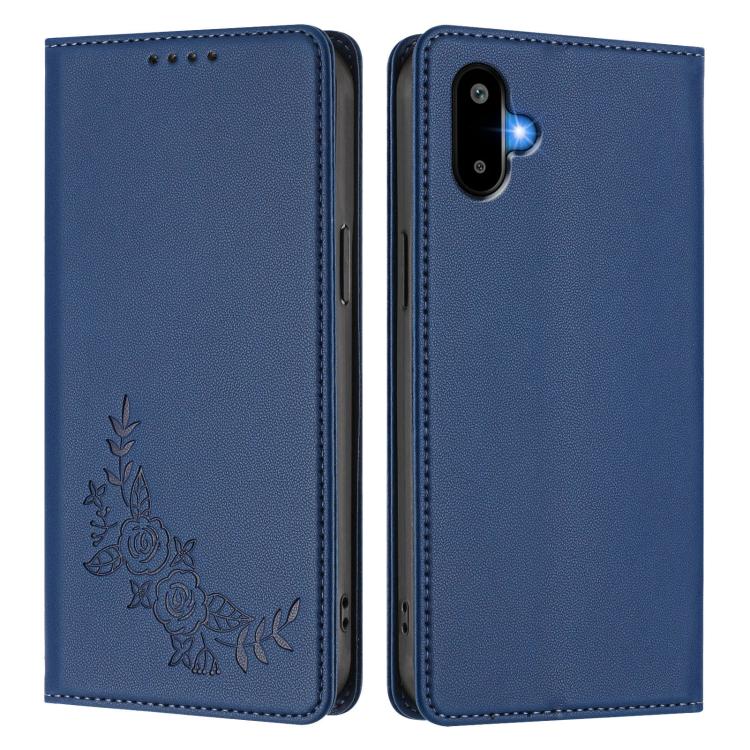 For Samsung Galaxy M06 5G / F06 5G Peony Embossed Magnetic RFID Vegan Leather Phone Case