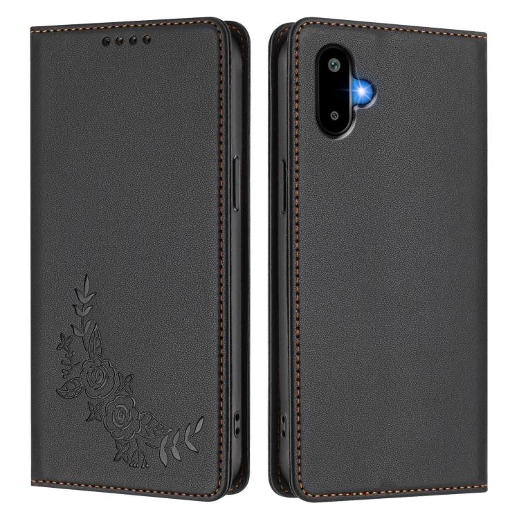 For Samsung Galaxy M06 5G / F06 5G Peony Embossed Magnetic RFID Vegan Leather Phone Case