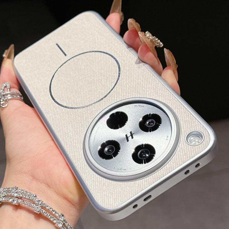 For OPPO Find X8 Retro Linen Fabric Magnetic Three Guarantees Phone Case