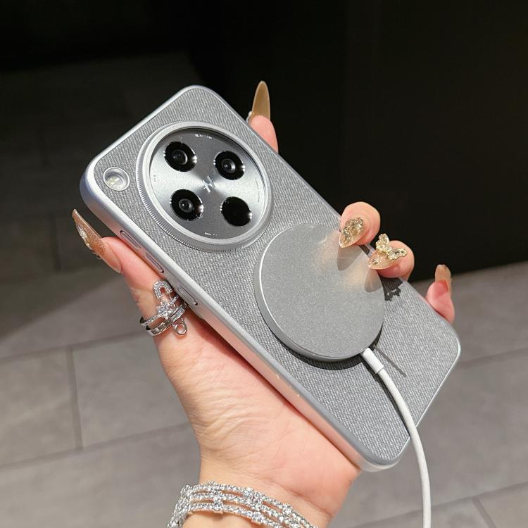 For OPPO Find X8s Retro Linen Fabric Magnetic Three Guarantees Phone Case