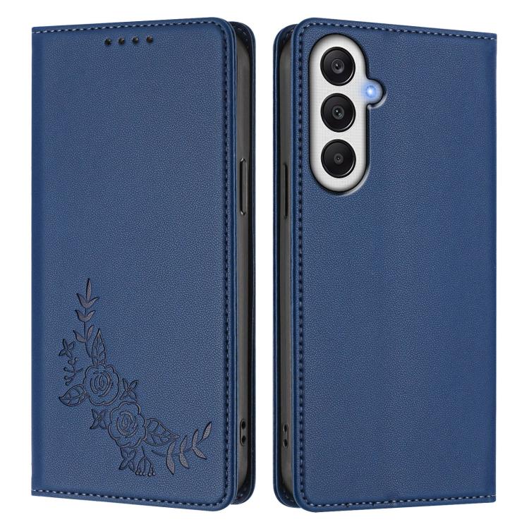 For Galaxy A05s / F14 4G Peony Embossed Magnetic RFID Vegan Leather Phone Case