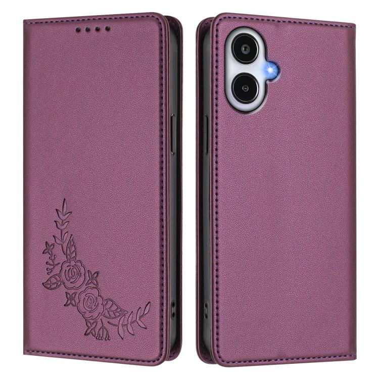 For Galaxy A25e / A25 5G Japan Peony Embossed Magnetic RFID Vegan Leather Phone Case