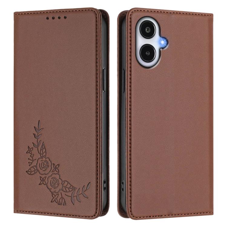For Galaxy A25e / A25 5G Japan Peony Embossed Magnetic RFID Vegan Leather Phone Case