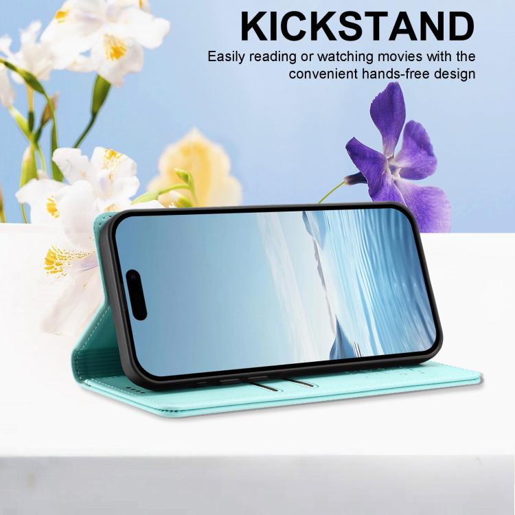For Galaxy A54 5G Peony Embossed Magnetic RFID Vegan Leather Phone Case