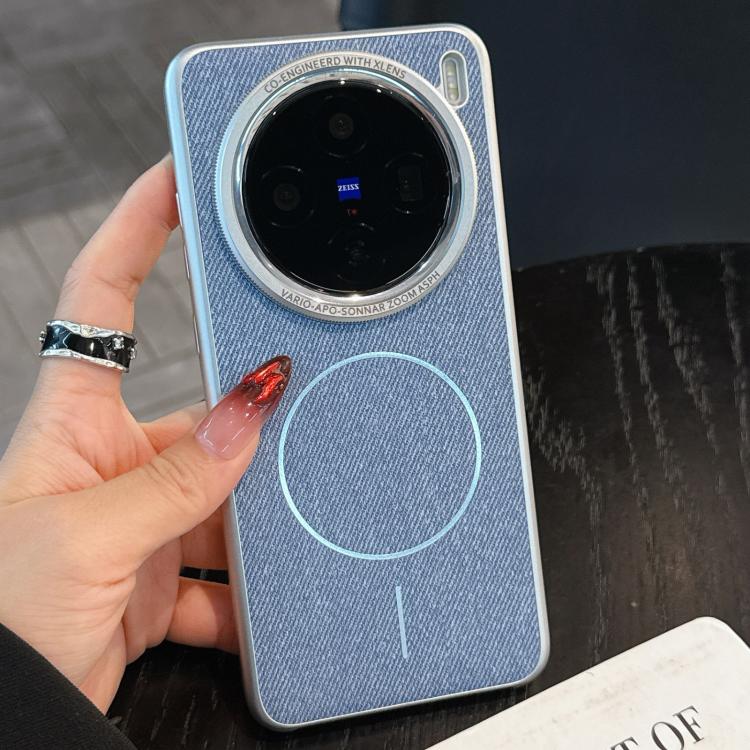 For vivo X200 Retro Linen Fabric Magnetic Three Guarantees Phone Case