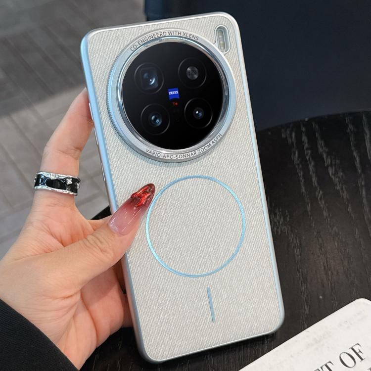 For vivo X200 Pro Retro Linen Fabric Magnetic Three Guarantees Phone Case