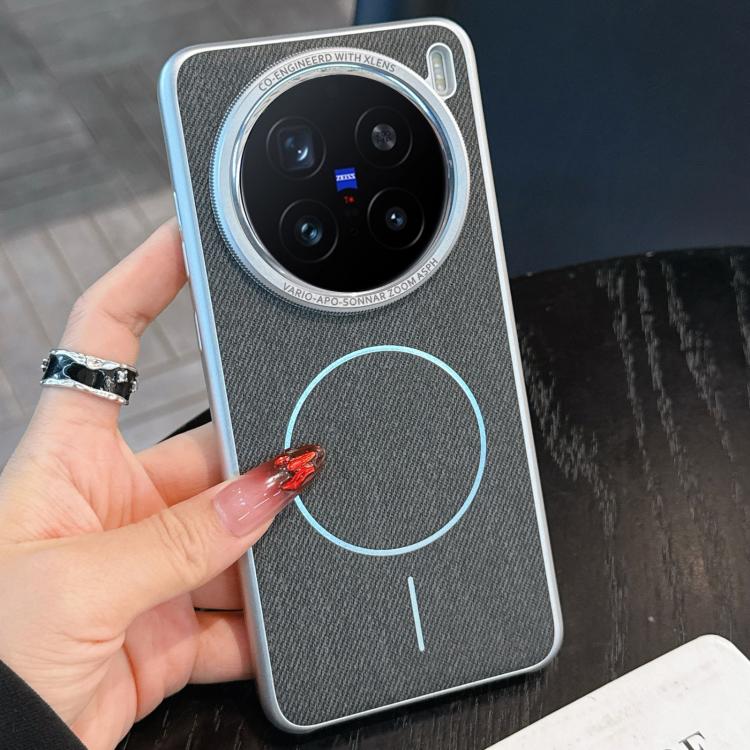 For vivo X200 Pro Retro Linen Fabric Magnetic Three Guarantees Phone Case