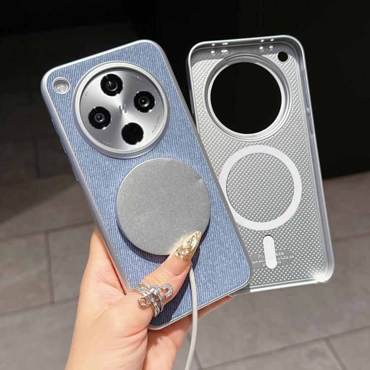 For vivo X100 Retro Linen Fabric Magnetic Three Guarantees Phone Case