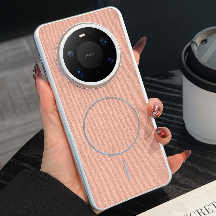 For Huawei Mate 80 Pro Max Retro Linen Fabric Magnetic Three Guarantees Phone Case