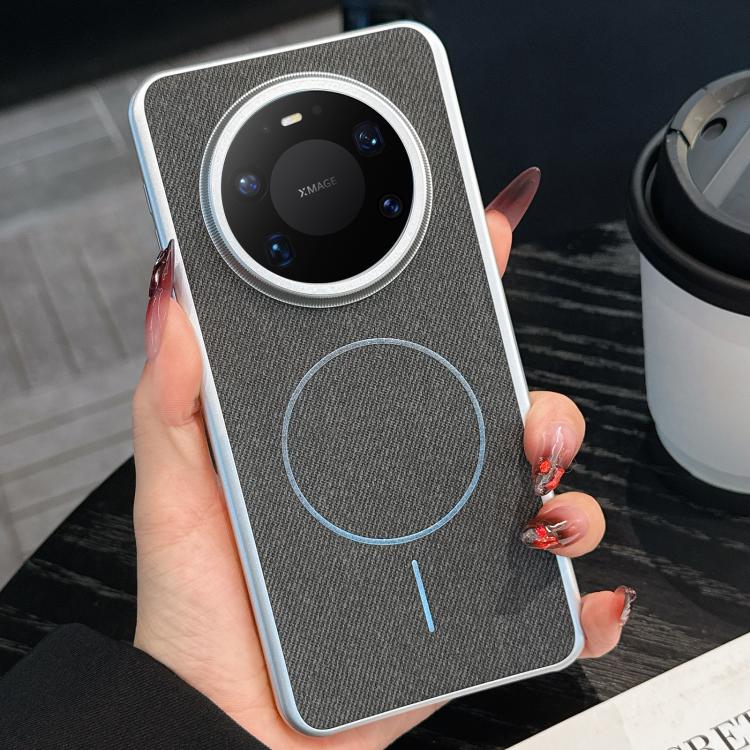 For Huawei Mate 80 Pro Max Retro Linen Fabric Magnetic Three Guarantees Phone Case