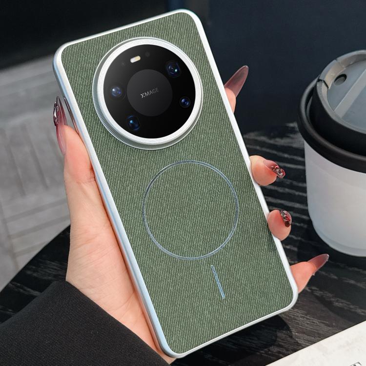 For Huawei Mate 80 Pro Max Retro Linen Fabric Magnetic Three Guarantees Phone Case