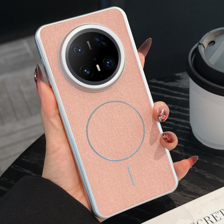 For Huawei Mate 70 Pro Retro Linen Fabric Magnetic Three Guarantees Phone Case