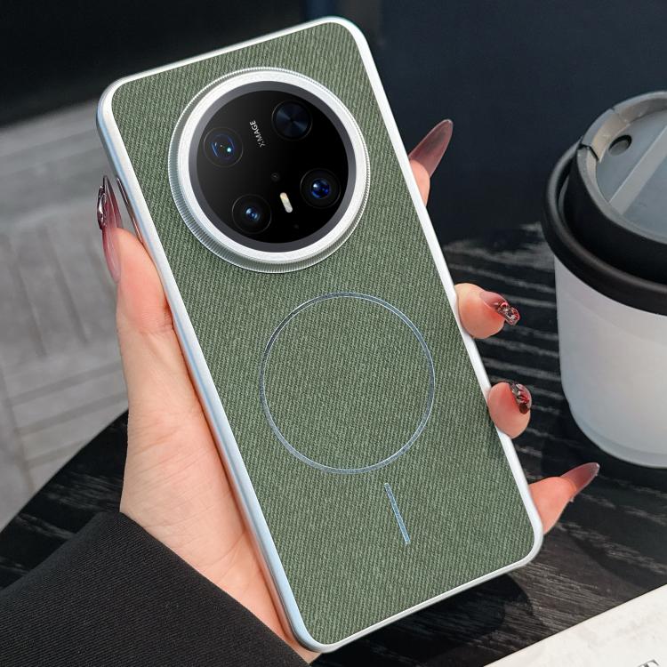 For Huawei Mate 70 Pro Retro Linen Fabric Magnetic Three Guarantees Phone Case