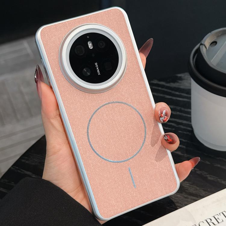 For Huawei Mate 70 Retro Linen Fabric Magnetic Three Guarantees Phone Case