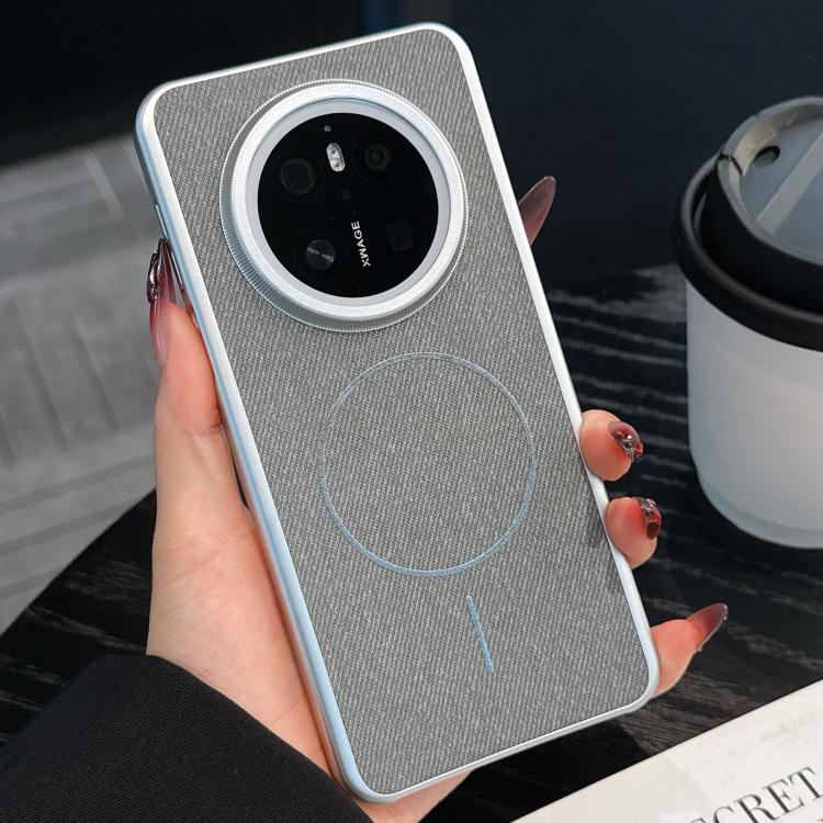 For Huawei Mate 70 Retro Linen Fabric Magnetic Three Guarantees Phone Case