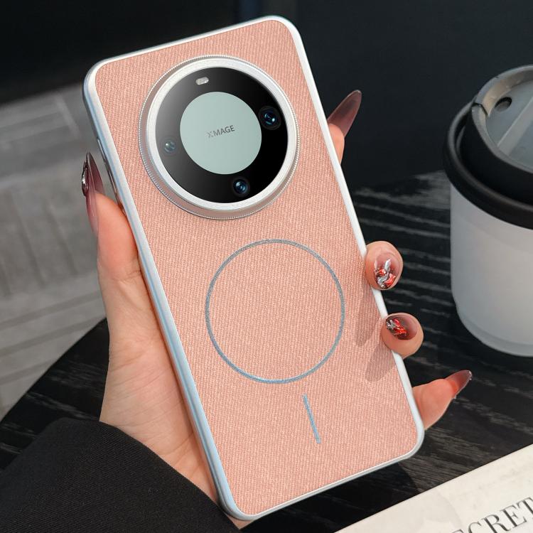 For Huawei Mate 60 Retro Linen Fabric Magnetic Three Guarantees Phone Case