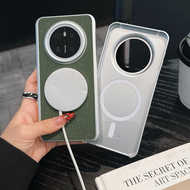 For Huawei Mate 80 Pro Max Retro Linen Fabric Magnetic Three Guarantees Phone Case