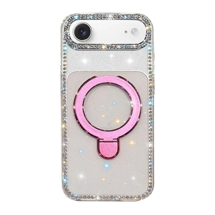For iPhone Air Double-Sided IMD Rhinestone Magnetic Holder Shockproof Phone Case